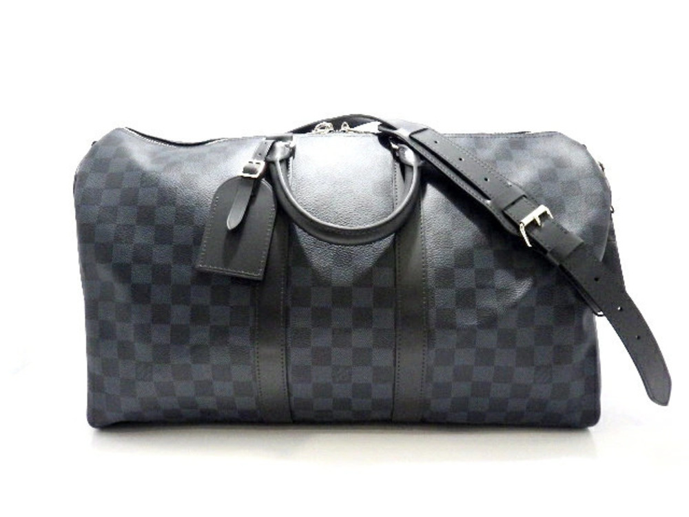 LOUIS VUITTON Bag Keepall Bandouliere Boston Damier Cobalt Blue